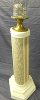 Tri-Circular on the Plinth, the Brass lamp is sitting on a Cap (3D printed). We also have a smaller lamp in Antique Brass.